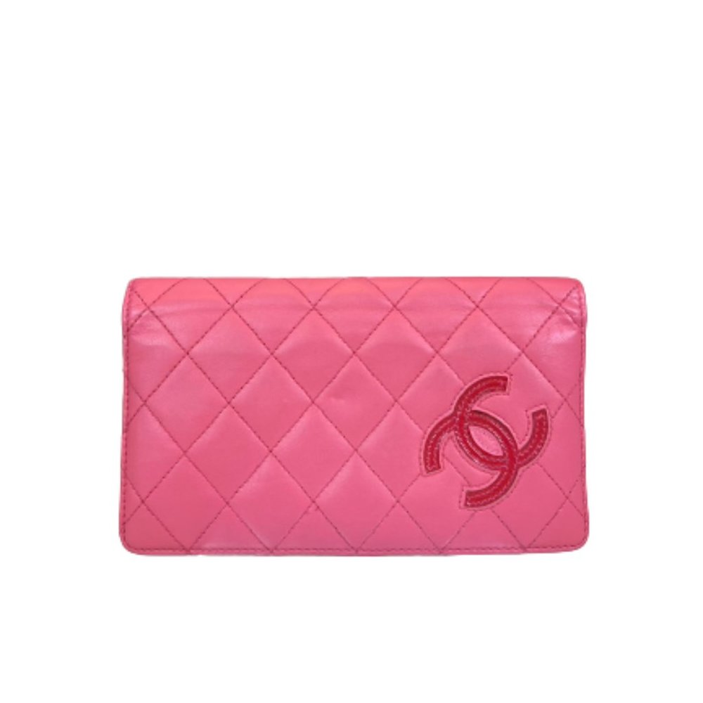CHANEL Pink Quilted Wallet